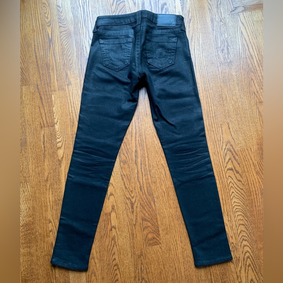 True Religion Skinny Coated Jeans, Black, Size 27 - Picture 7 of 11